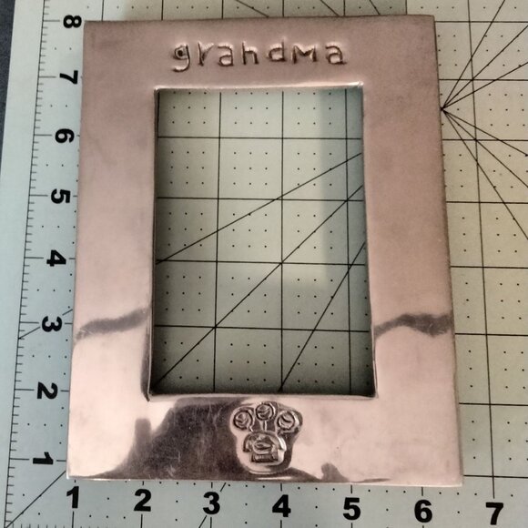 Grandma Silver Metal Picture Frame Shabby Distressed - Picture 3 of 5